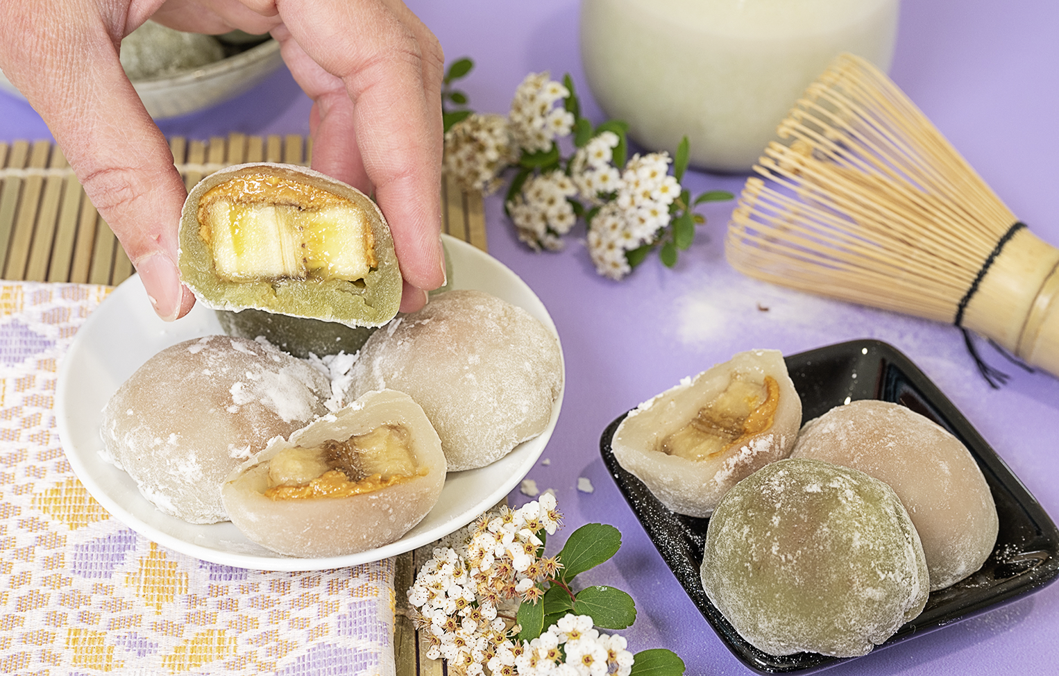 Mochis banane et beurre de cacahuètes