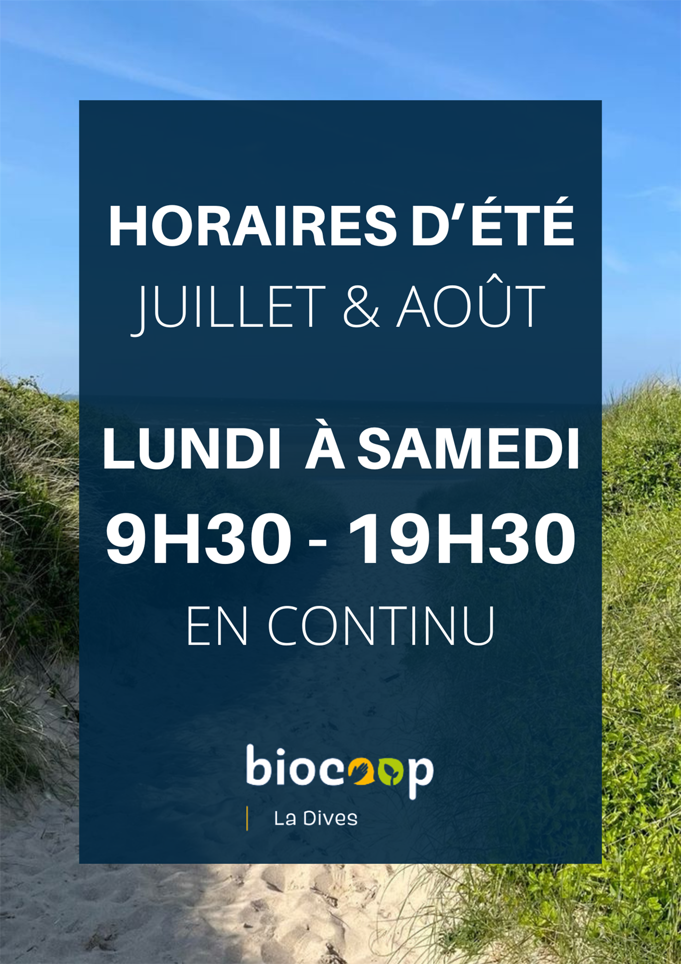 HORAIRES D'ÉTÉ