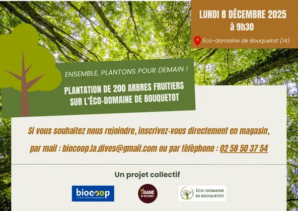 PARTICIPEZ À NOTRE PLANTATION D'ARBRES FRUITIERS