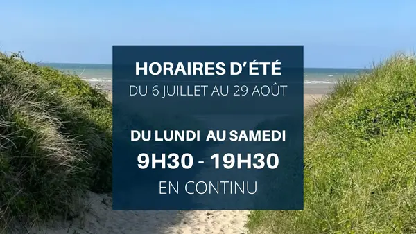 Horaires d'été - du 6 juillet au 29 août